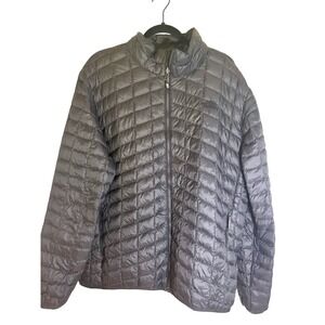 The North Face Thermoball Puffer Jacket Mens XL Dark Silver Lightweight Full Zip